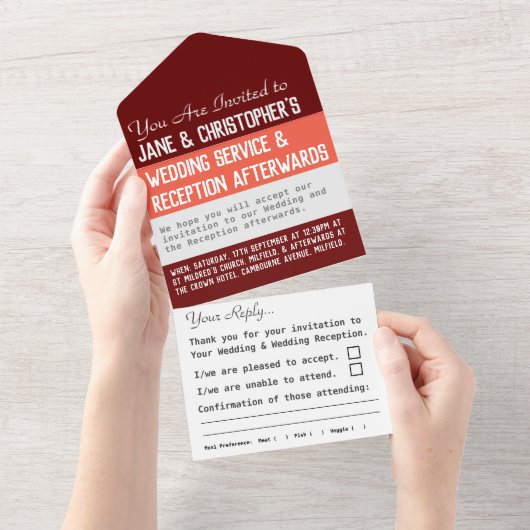 結婚式1日まるごと招待状 オールインワン招待状 (貼ってはがせる)