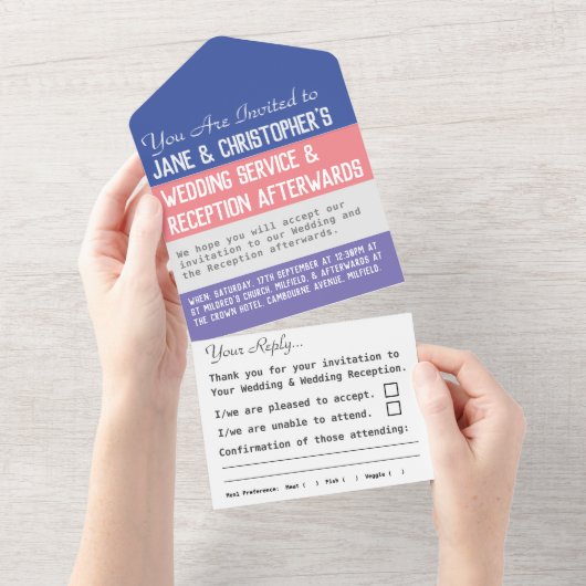 結婚式1日限定オールインワン招待状 オールインワン招待状 (貼ってはがせる)