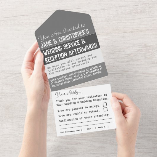 結婚式1枚の招待状 オールインワン招待状 (貼ってはがせる)