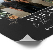 結婚式1　写真 アーチ 水彩 ボタニカル ブラック ポスター (角)