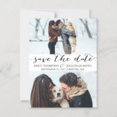 結婚式2つの写真で日付磁石を保存 マグネット招待状 (正面)