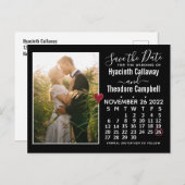 結婚式2022年11月のカレンダー写真保存日 インビテーションポストカード (正面/裏面)