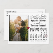結婚式2022年12月のカレンダー写真保存日 インビテーションポストカード (正面/裏面)