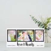 結婚式3写真ラブ＆サンクススクリプトありがとうございます サンキューカード (スタンド正面)