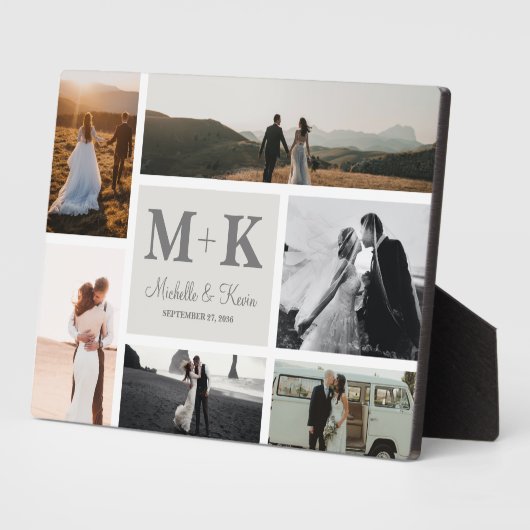 結婚式6枚写真コラージュ 新婚夫婦の記念品 フォトプラーク (側面)