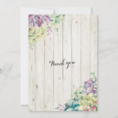 結婚式 お祝い 多肉植物 ラスティック ウッド 招待状 (裏面)