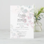 結婚式 | かすかに存在する水彩のユーカリ 招待状 (スタンド正面)
