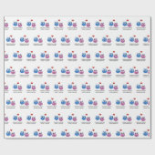 結婚式 かわいい フクロウ カップル 花嫁 新郎 名前 ラッピングペーパー (フラット)