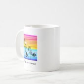 結婚式、すばらしい熱帯の夕日と帆船 コーヒーマグカップ (正面左)