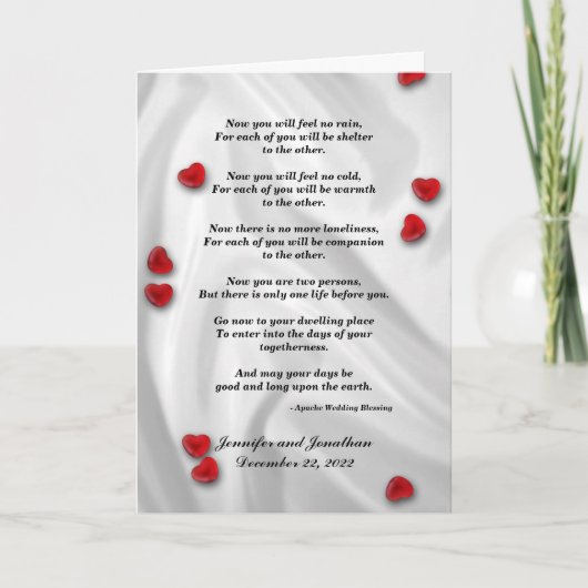 結婚式、アパッチの祝福　これからは雨を感じない カード (正面)