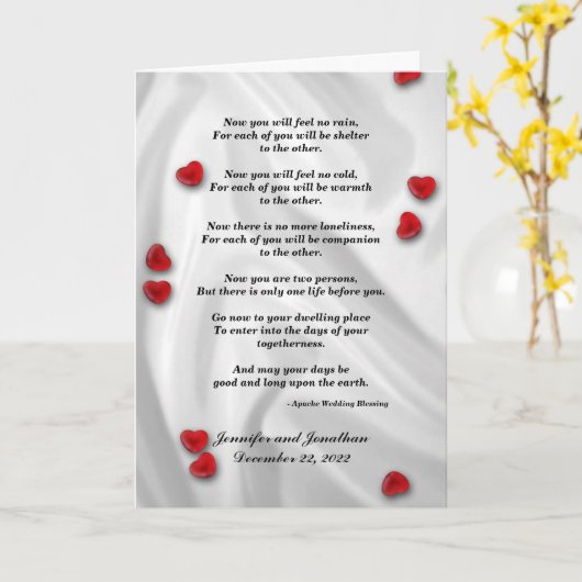 結婚式、アパッチの祝福　これからは雨を感じることはありません カード (黄色い花)