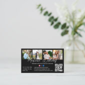 結婚式&イベント コンテンツクリエイター 4枚の写真 QRコード 名刺 (スタンド正面)