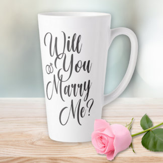 結婚式 ウェディング エレガントな筆記体 プロポーズ  カフェラテマグ