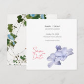 結婚式 ウェディング ミニマル カリグラフィー フローラル 案内状 (正面/裏面)