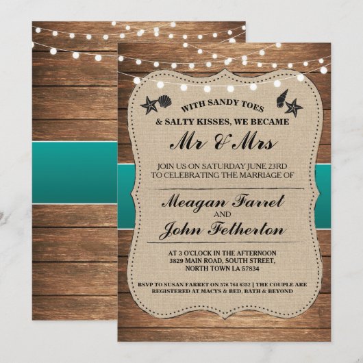 結婚式 ウェディング 招待状 海岸 テーマ (正面/裏面)