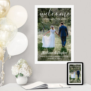 結婚式 ウェルカムボード シンプル モダン 白 写真 ポスター