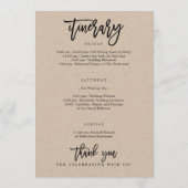 結婚式 ウェルカムレター＆旅程表 ウェルカムバッグ プログラム (裏面)