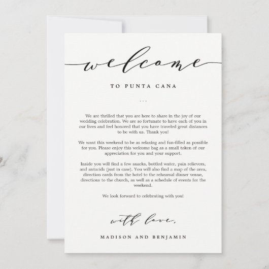 結婚式 ウェルカムレター & 行程表 ウェルカムバッグ (正面)