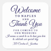 結婚式 ウェルカム サンクス ホテル オーダーメイド ギフト バッグ スクエアシール (正面)