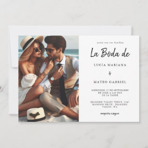 結婚式（ウエディング） スペイン語     書道 ラ・ボダ・デ フォト 招待状