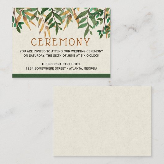 結婚式 エンクロージャーカード (正面/裏面)