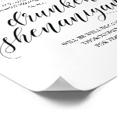 結婚式 オープンバー、酔ったハプニングのサイン ポスター (角)