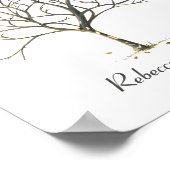 結婚式 カスタマイズ可能な指紋ツリーポスター ポスター (角)