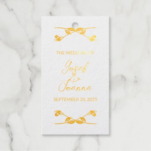 結婚式 カスタム ホイル ギフト タグ (正面)