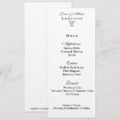 結婚式＆ガラのためのシャンパン シャー メニューカード 招待状 (正面/裏面)