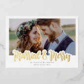 結婚式&クリスマス ウェディング フォト リアル 箔シーズンカード (正面)