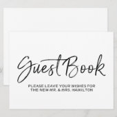 結婚式 ゲストブックサイン | おしゃれなゴールドレター 招待状 (正面/裏面)