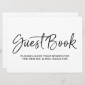 結婚式 ゲストブック サイン | おしゃれなゴールドレター 招待状 (正面/裏面)