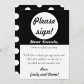 結婚式 ゲストブック サイン 黒 白 水玉 (正面/裏面)