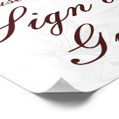 結婚式 ゲストブック シンプル フラワー シルバー バーガンディ (角)