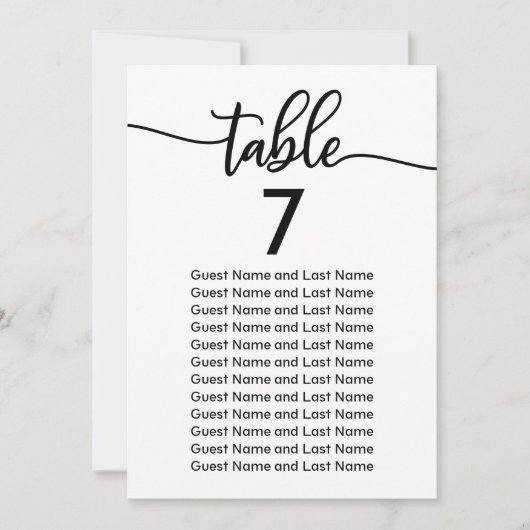 結婚式 ゲスト シーティング モダン エレガント カリグラフィー 招待状 (正面)