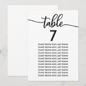 結婚式 ゲスト シーティング モダン エレガント カリグラフィー 招待状 (正面/裏面)