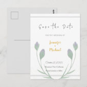 結婚式 ゴールドカラー カリグラフィー スクリプト セーブ・ザ・デート ポストカード (正面/裏面)