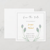 結婚式 ゴールドカラー 書道 スクリプト セーブ・ザ・デート (正面/裏面)