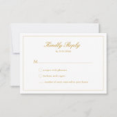 結婚式 ゴールドスクリプト クレスト モノグラム RSVP カード (正面)