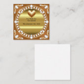 💍 結婚式 ゴールドハートモノグラム 🌹 エンクロージャーカード (正面/裏面)