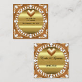 💍 結婚式 ゴールドハートモノグラム 🌹 エンクロージャーカード (正面/裏面)