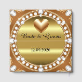 💍 結婚式 ゴールドハートモノグラム 🌹 ゲストブック (裏面)