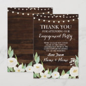 結婚式 サンクスカード 木 白い花 招待状 (正面/裏面)