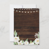 結婚式 サンクスカード 木 白 花 招待状 (裏面)