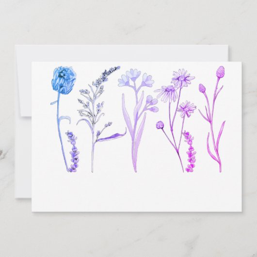 結婚式、シャワーおよびイベント用の植物性フローラ 招待状 (正面)