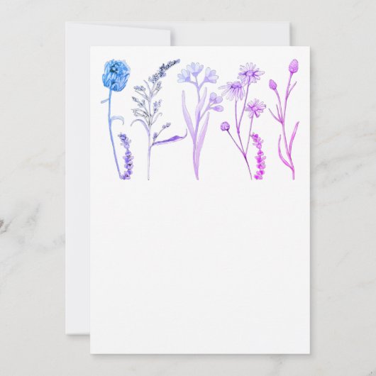 結婚式、シャワーおよびイベント用の植物性フローラ 招待状 (裏面)