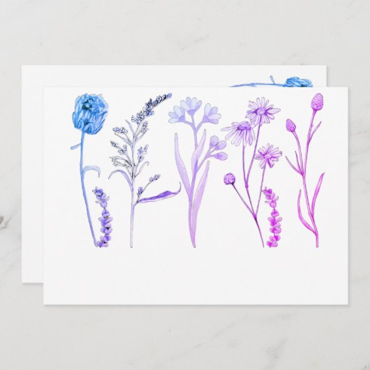 結婚式、シャワーおよびイベント用の植物性フローラ 招待状 (正面/裏面)