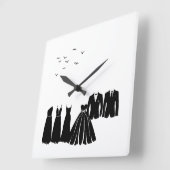 結婚式：シルエット魅力的ウォールクロック スクエア壁時計 (傾斜)