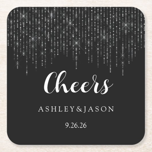 結婚式 スクエアペーパーコースター (正面)