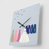 結婚式 スクエア壁時計 (傾斜)